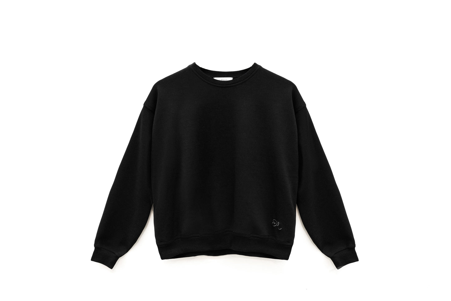 Mia Sweater - Black Cotton Fleece