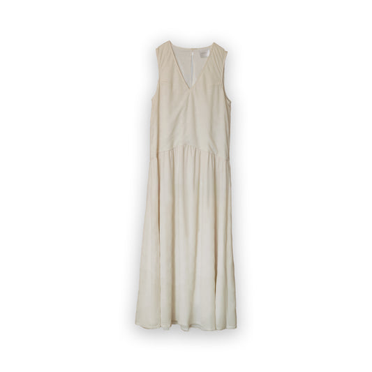 Amani Maxi Dress with Pearly Button V-Neck