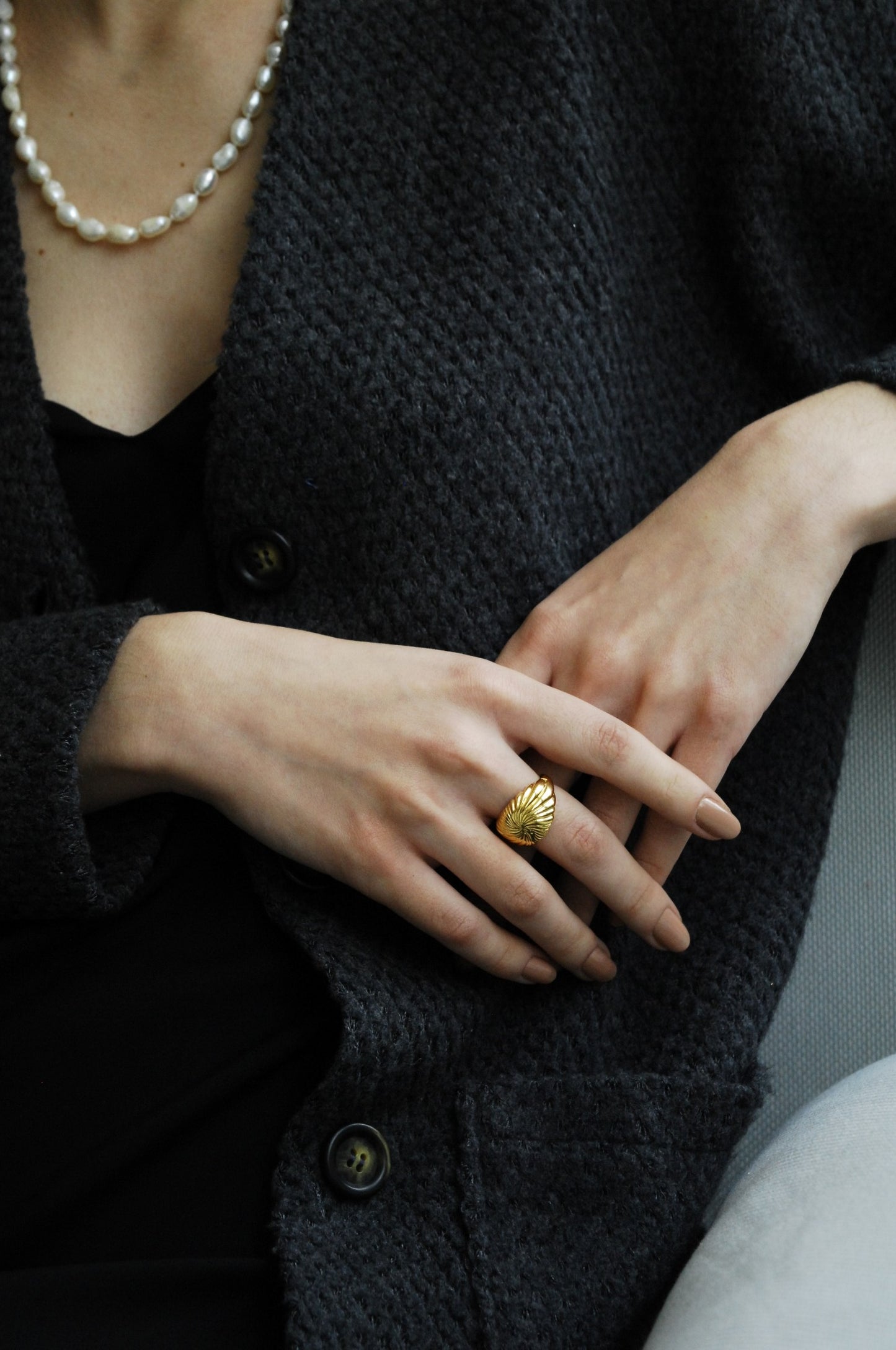 Farah Gold-Plated Chunky Ring