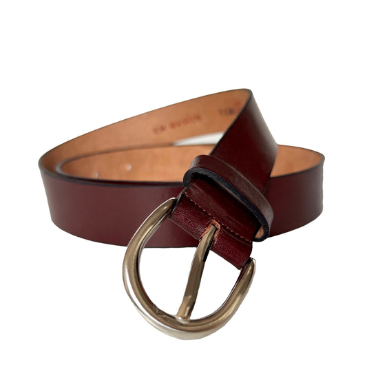 Signature Leather Belt - Burgundy