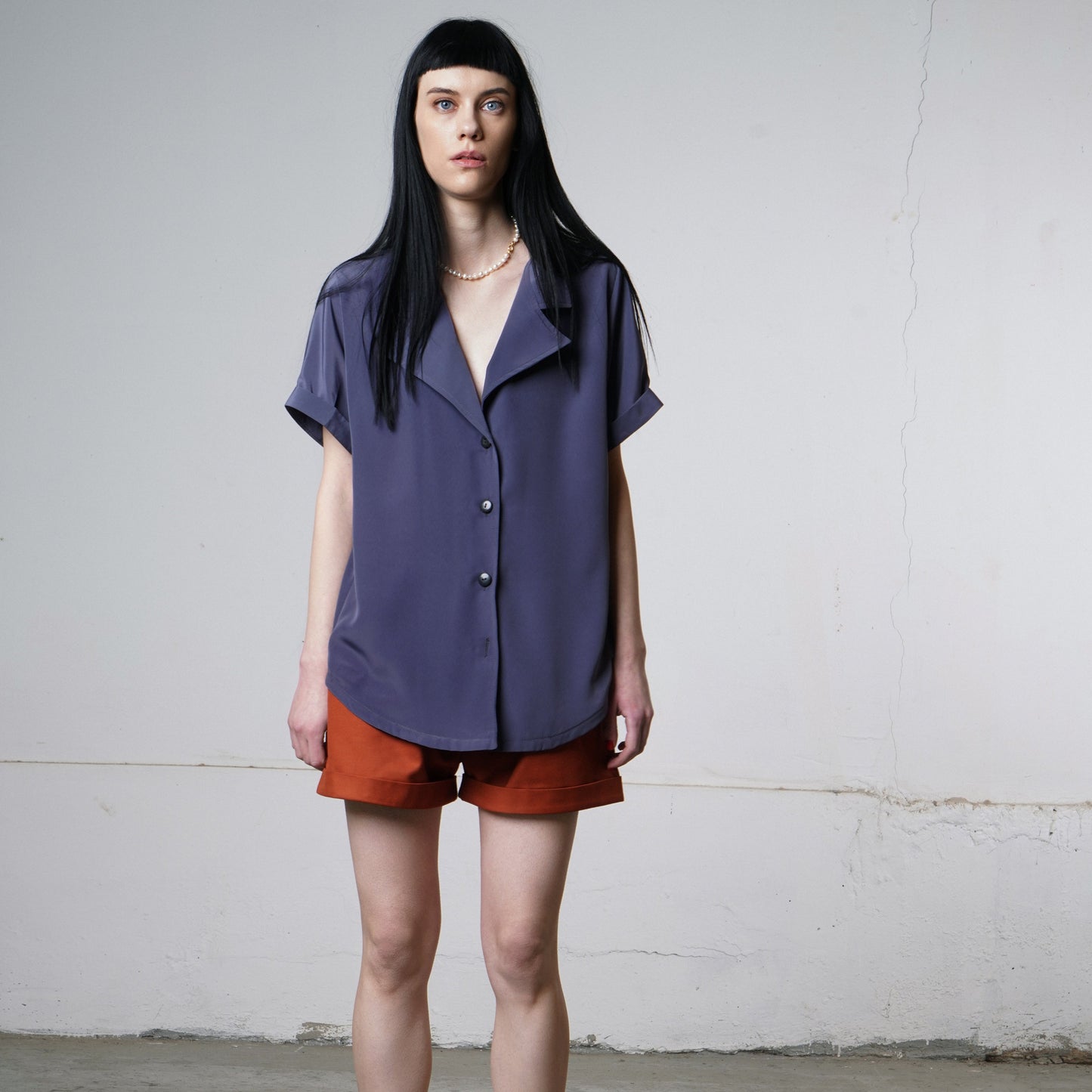 Pam Short Sleeve Viscose Shirt - Dark Orange